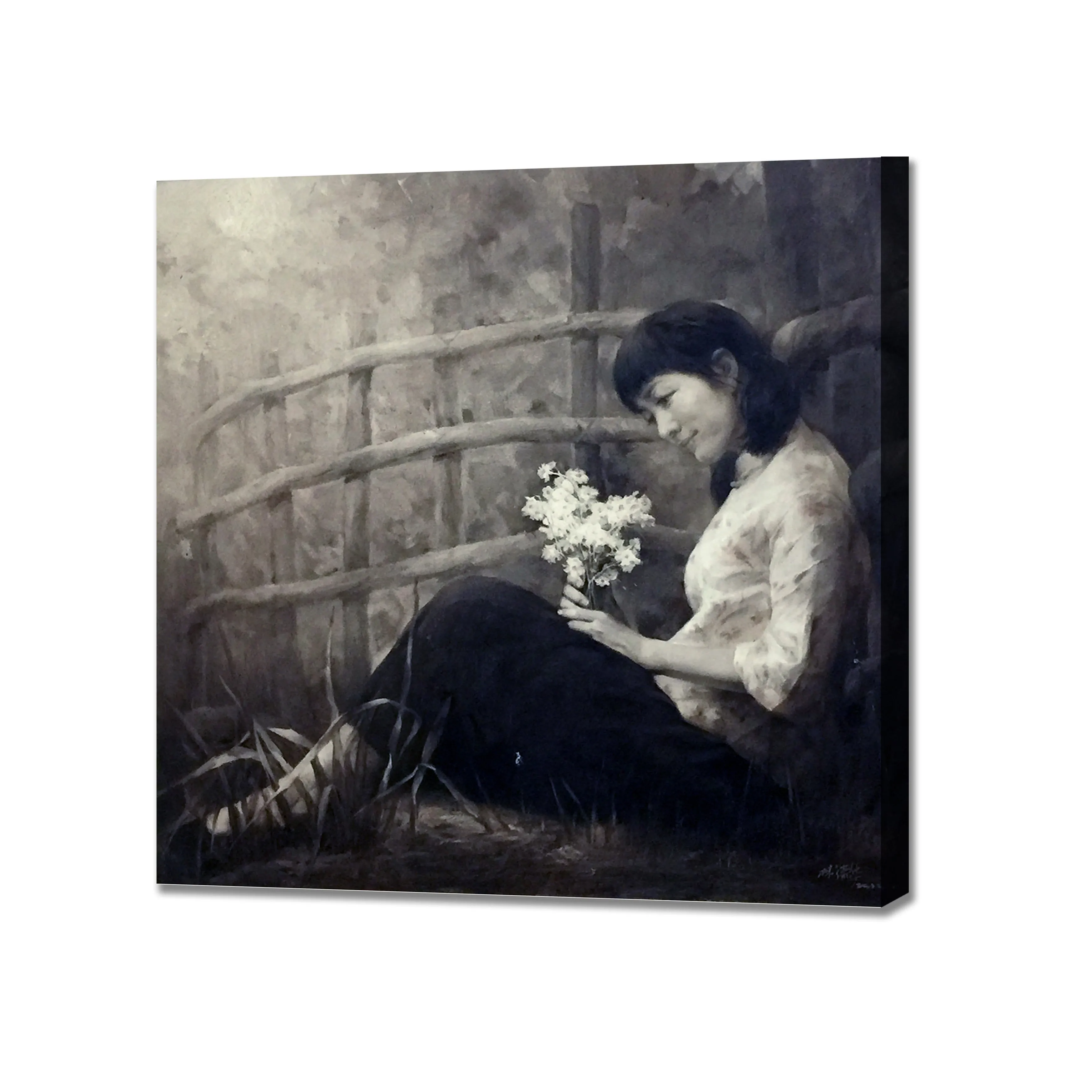 Black and White Canvas Painting