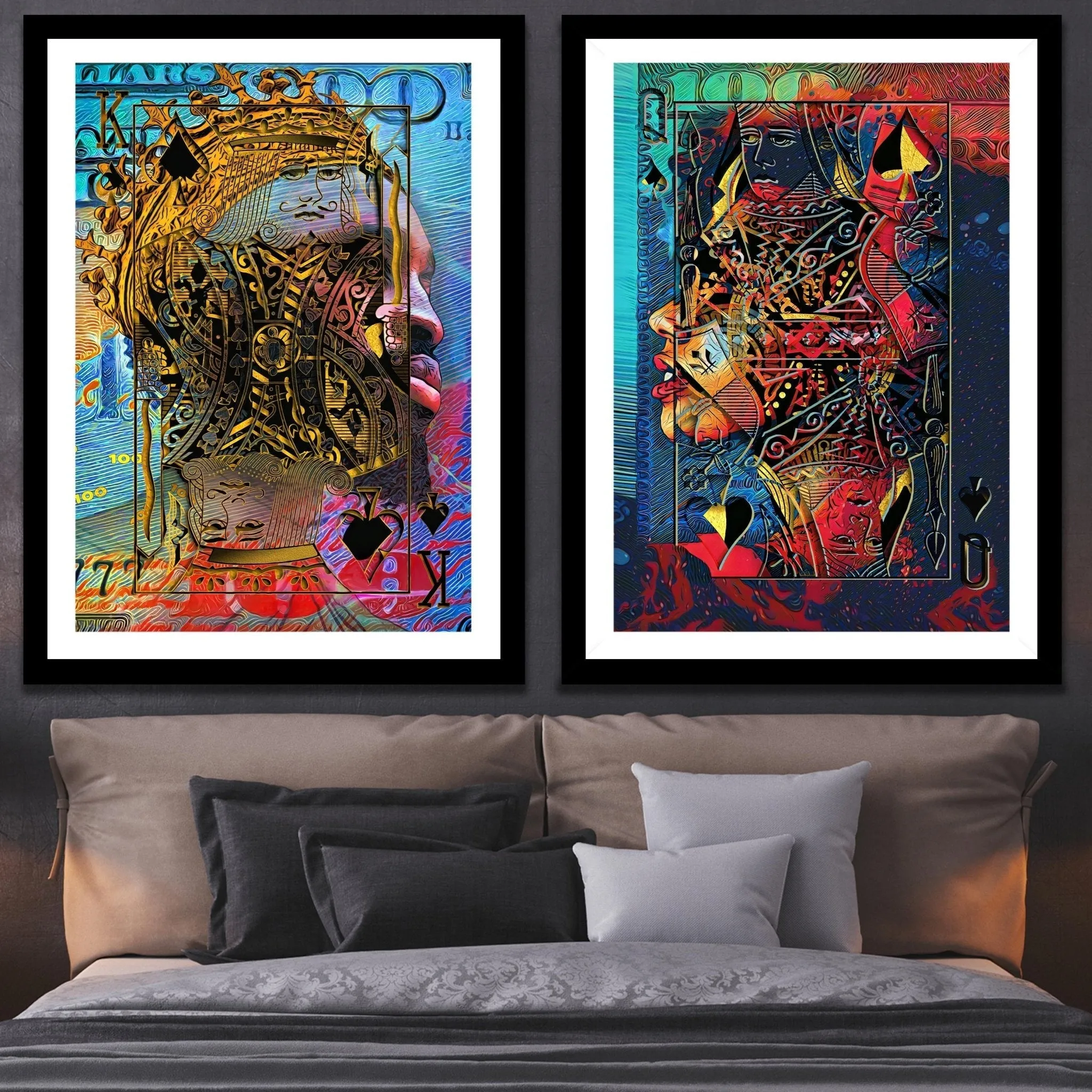 Black King and Queen of Spades Semi-Gloss Prints