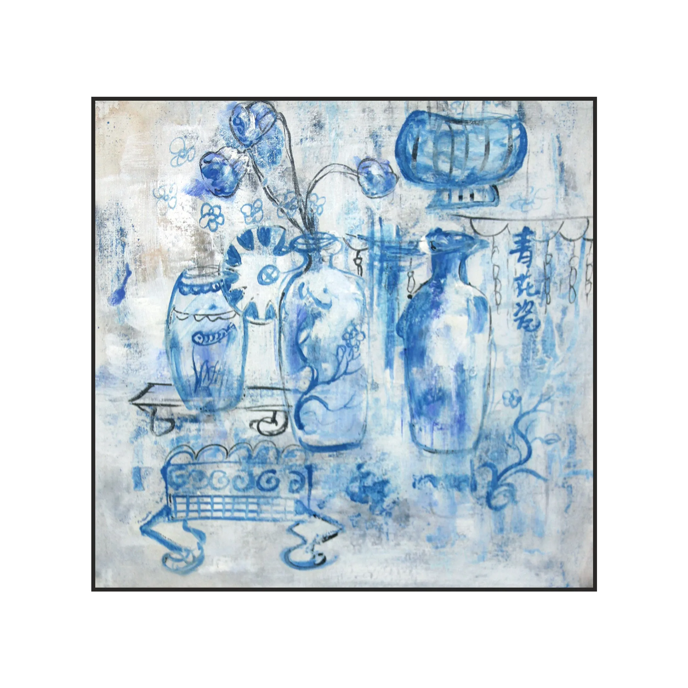 Blue And White Abstract Art