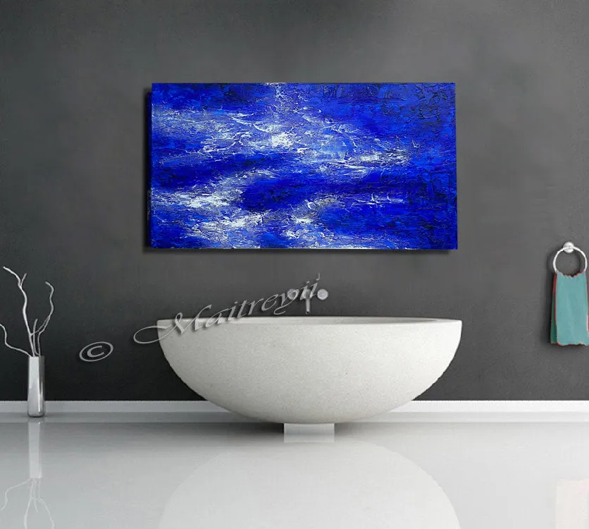 Blue Texture Art | Blue Visual Depth Painting | LargeModernArt