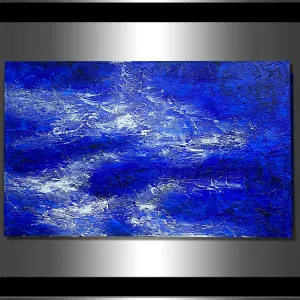 Blue Texture Art | Blue Visual Depth Painting | LargeModernArt