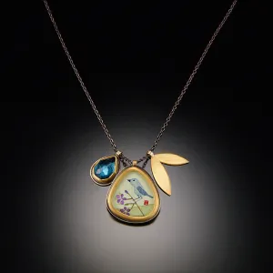 Bluebird Charm Necklace with Topaz