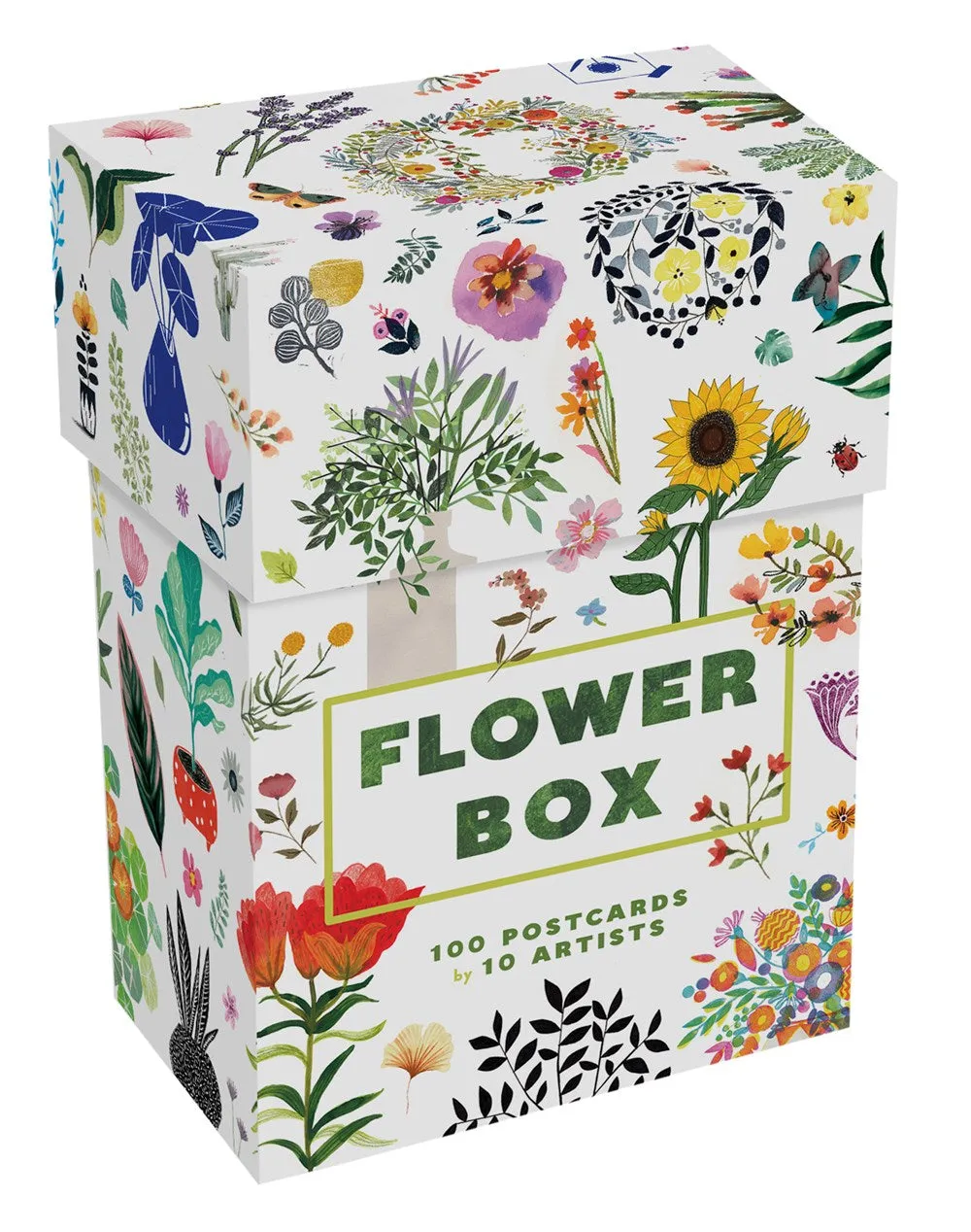 Box Flower Box 100 postcards by 10 Artists