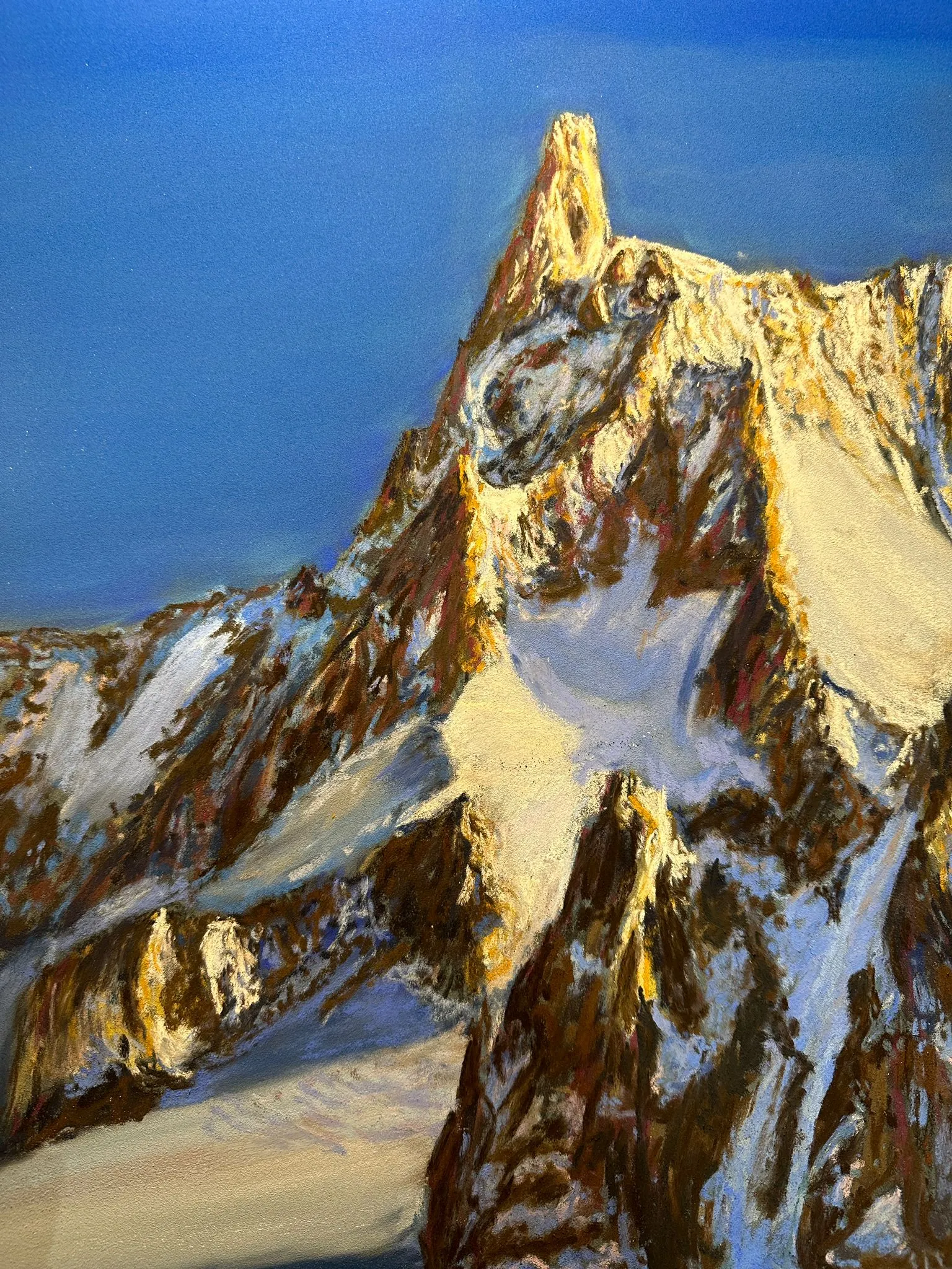 Dent du Géant Soft Pastels Painting