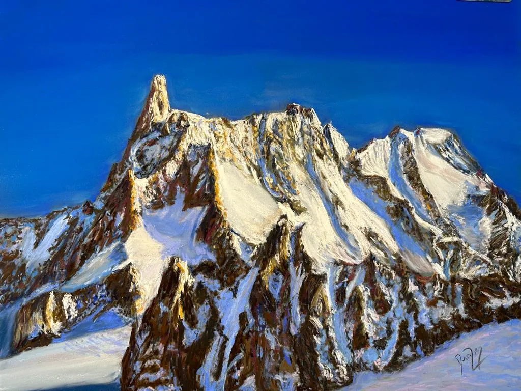 Dent du Géant Soft Pastels Painting