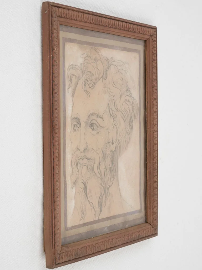 Drawing After a Self-Portrait by Baccio Bandinelli – Charcoal on Paper