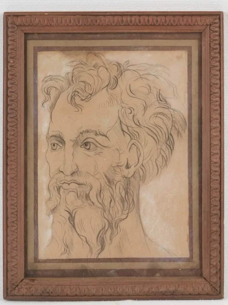 Drawing After a Self-Portrait by Baccio Bandinelli – Charcoal on Paper