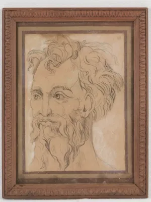 Drawing After a Self-Portrait by Baccio Bandinelli – Charcoal on Paper