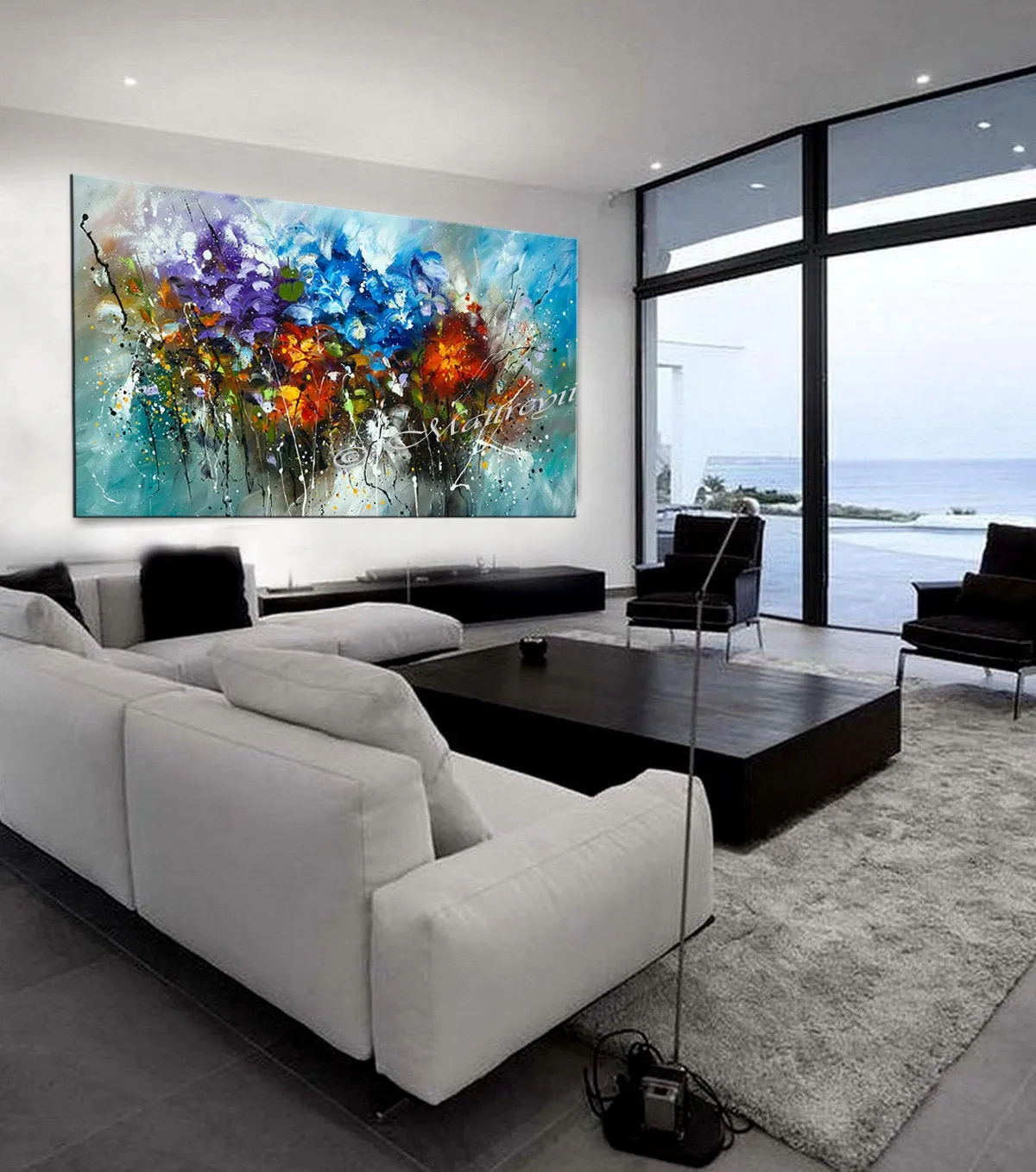 Flowers Modern Art Oil Painting For Sale - Floral Beauty 2