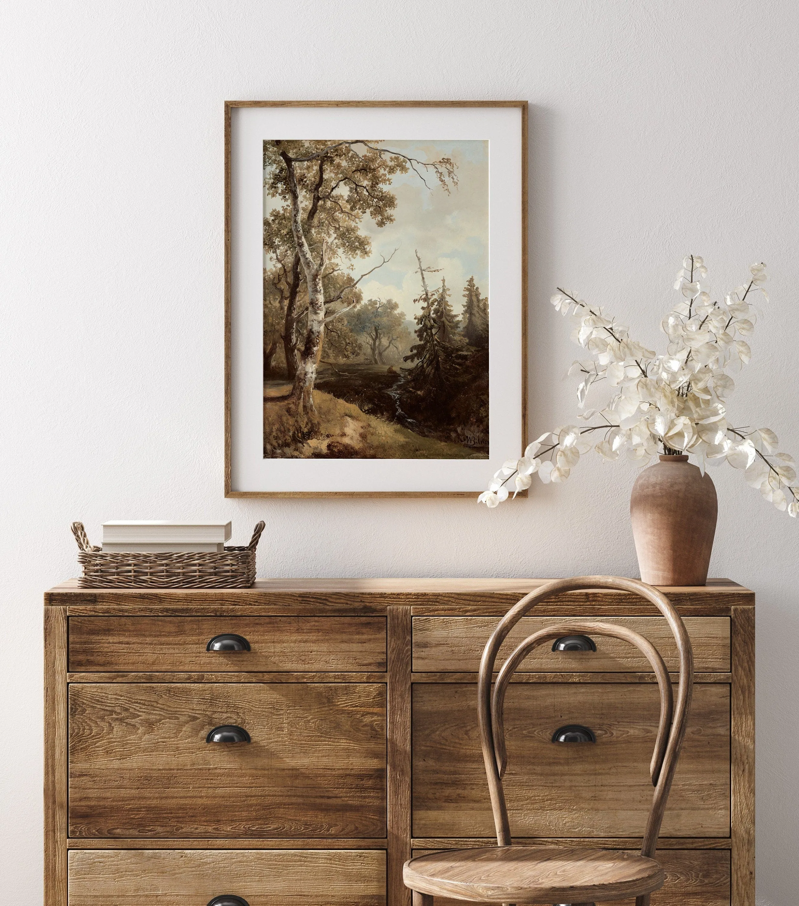 Forest Trees Vintage Landscape Wall Art by Dutch Painter