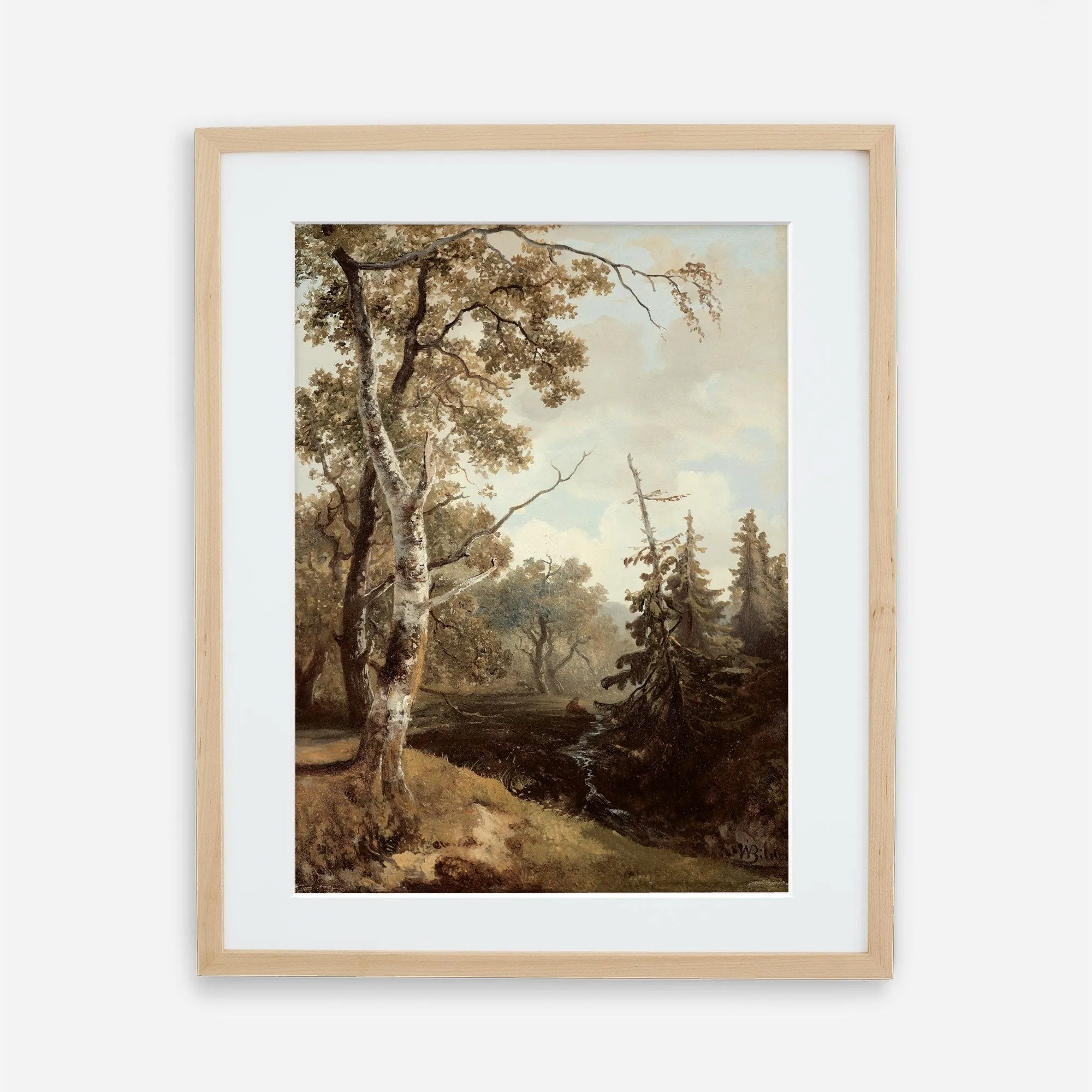 Forest Trees Vintage Landscape Wall Art by Dutch Painter