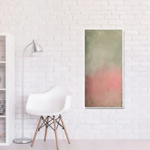 Green minimalist Abstract fine art originalt, Large wall art, Abstract painting green and pink