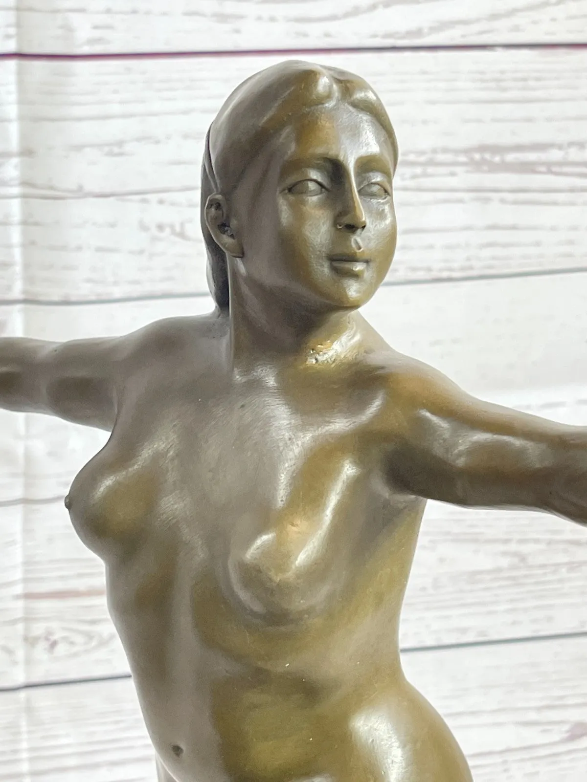 Handcrafted Nude Female Abstract Modern Art Bronze Sculpture Marble Figurine