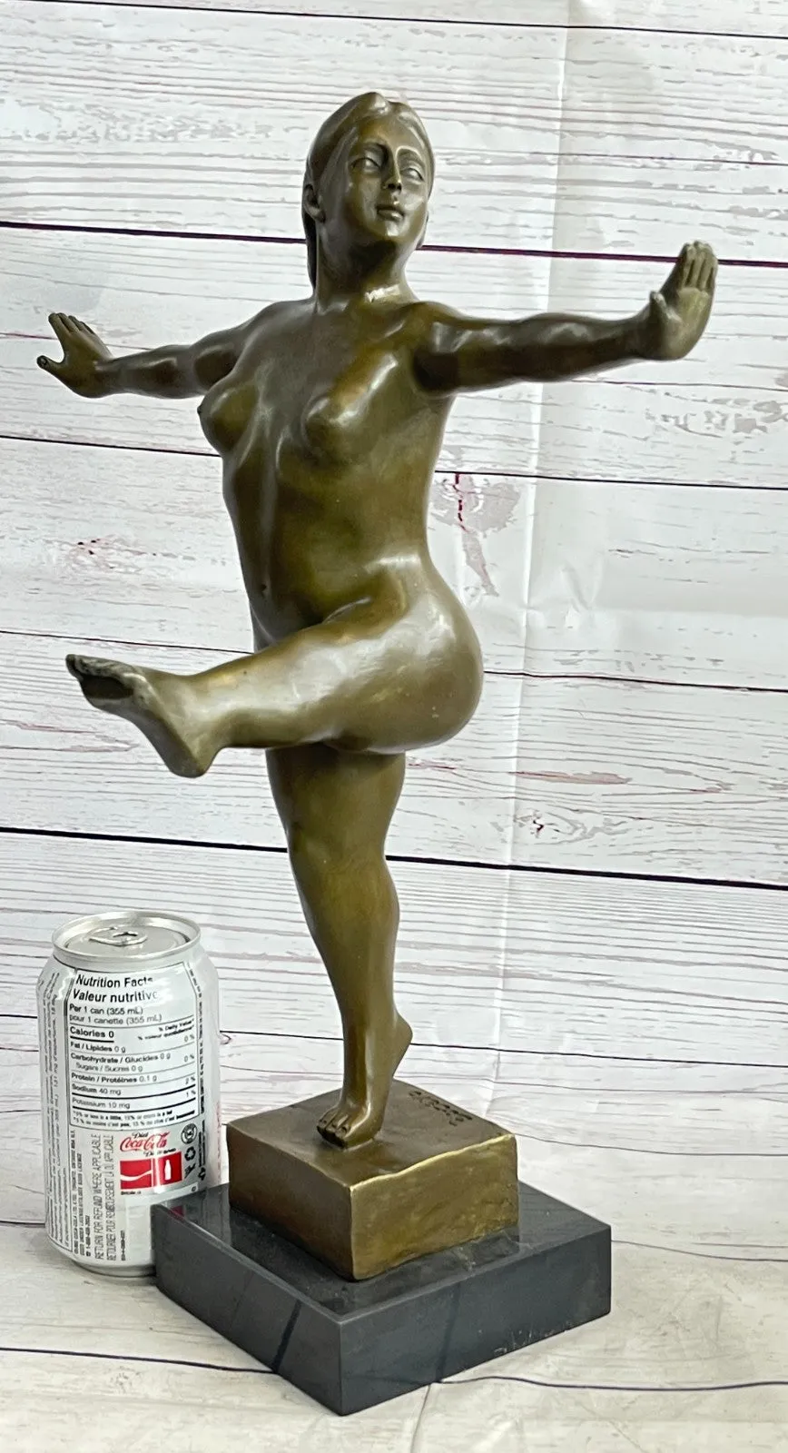 Handcrafted Nude Female Abstract Modern Art Bronze Sculpture Marble Figurine