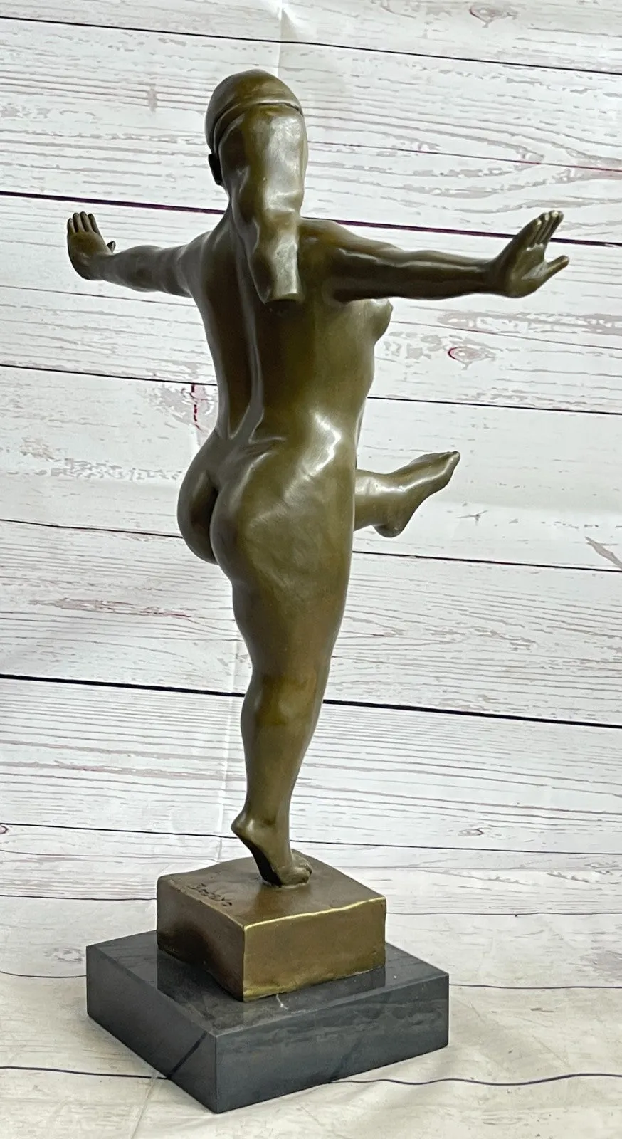 Handcrafted Nude Female Abstract Modern Art Bronze Sculpture Marble Figurine