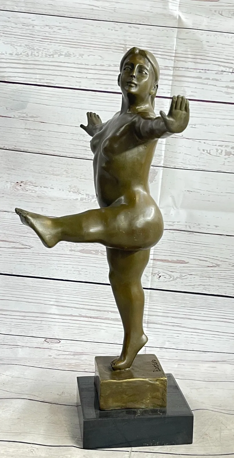 Handcrafted Nude Female Abstract Modern Art Bronze Sculpture Marble Figurine