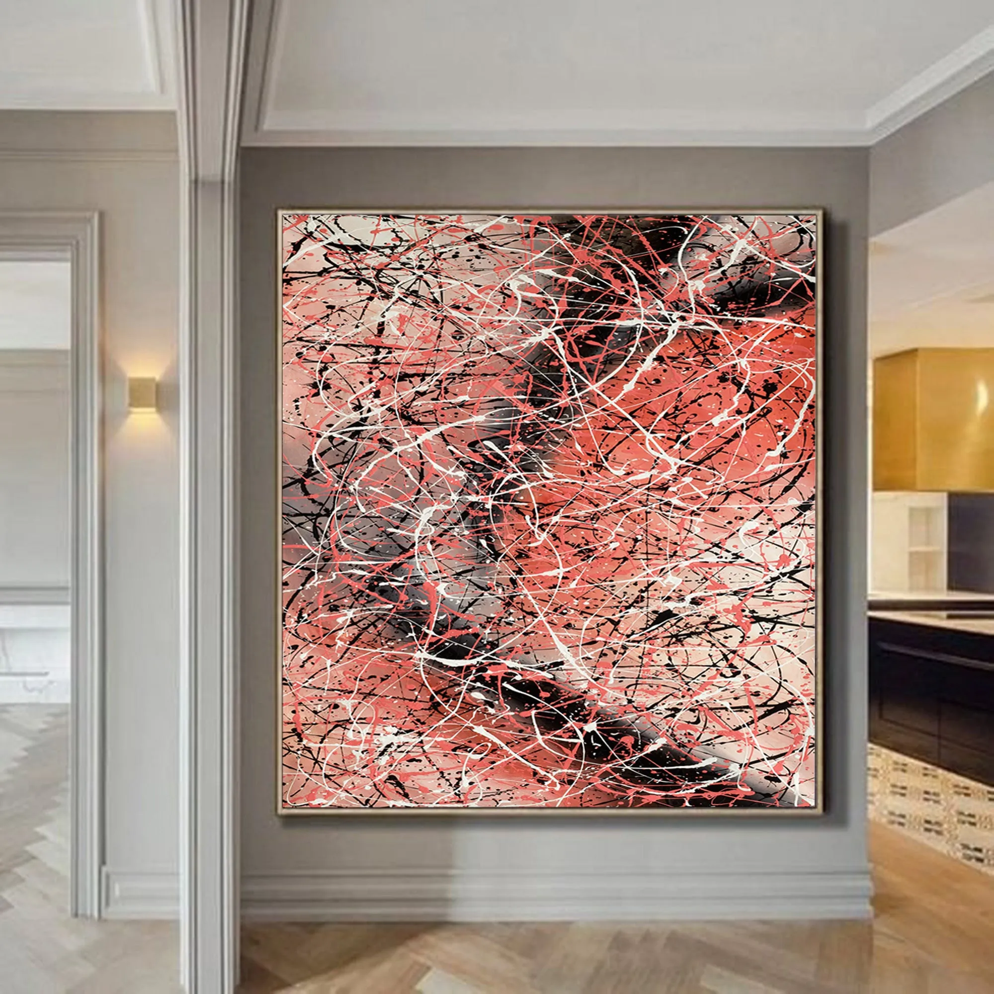 Jackson Pollock Painting extra large abstract art Modern Wall oversize canvas - Vintage Beauty 154