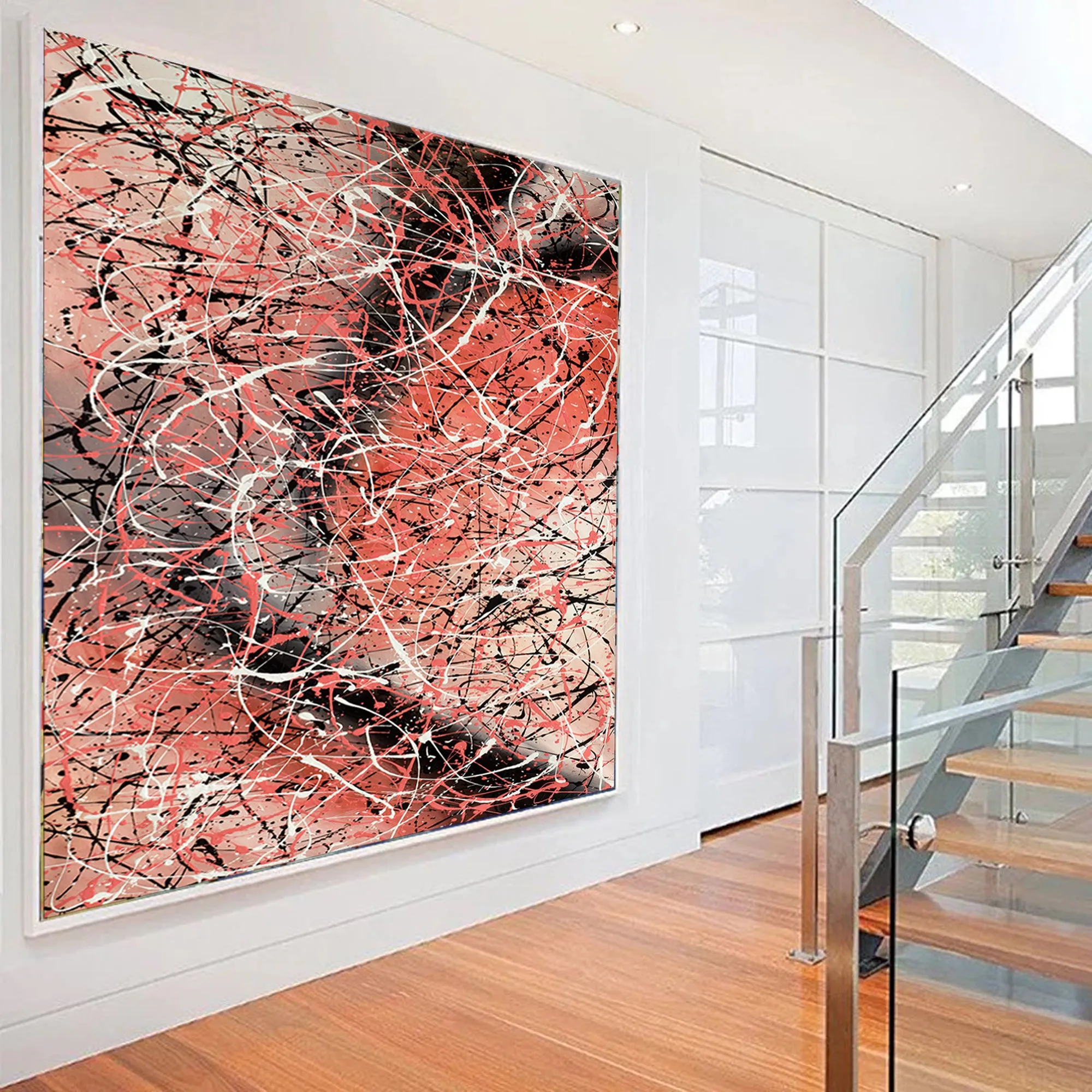 Jackson Pollock Painting extra large abstract art Modern Wall oversize canvas - Vintage Beauty 154