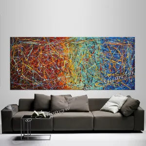 Jackson Pollock Style | Abstract artwork large oil painting on canvas for luxury Homes - Vintage Beauty 26