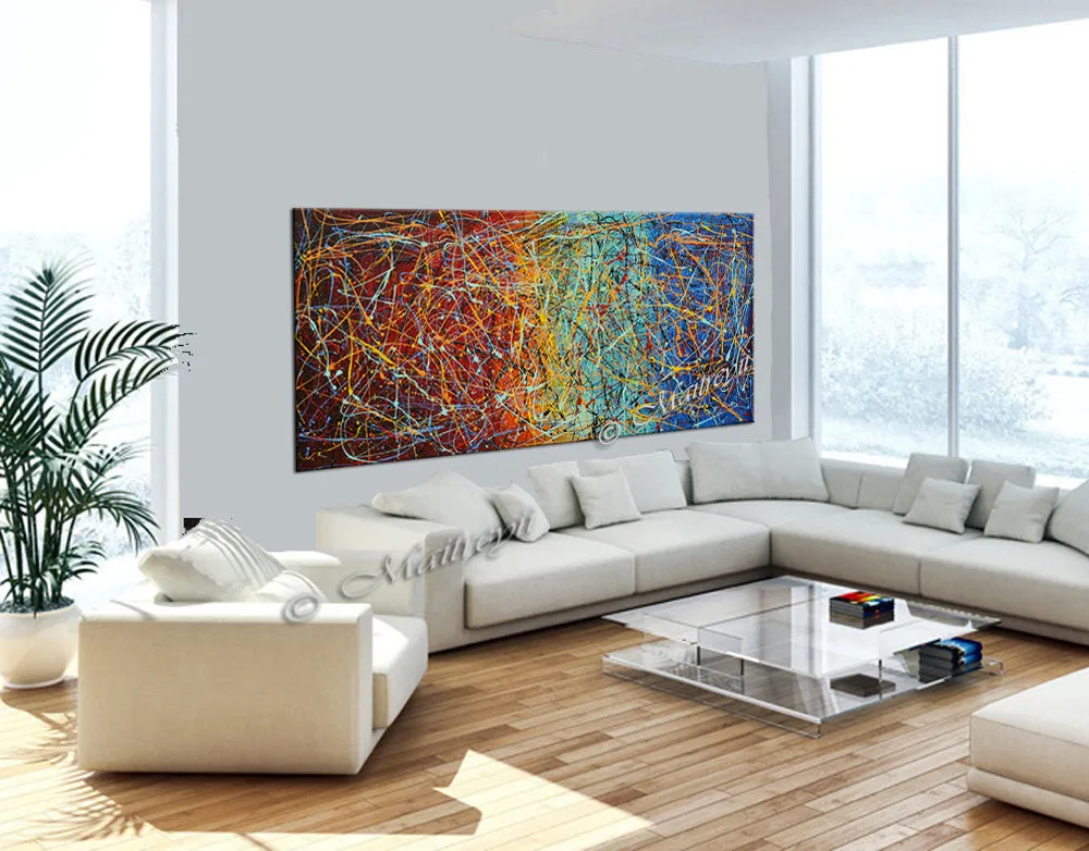 Jackson Pollock Style | Abstract artwork large oil painting on canvas for luxury Homes - Vintage Beauty 26