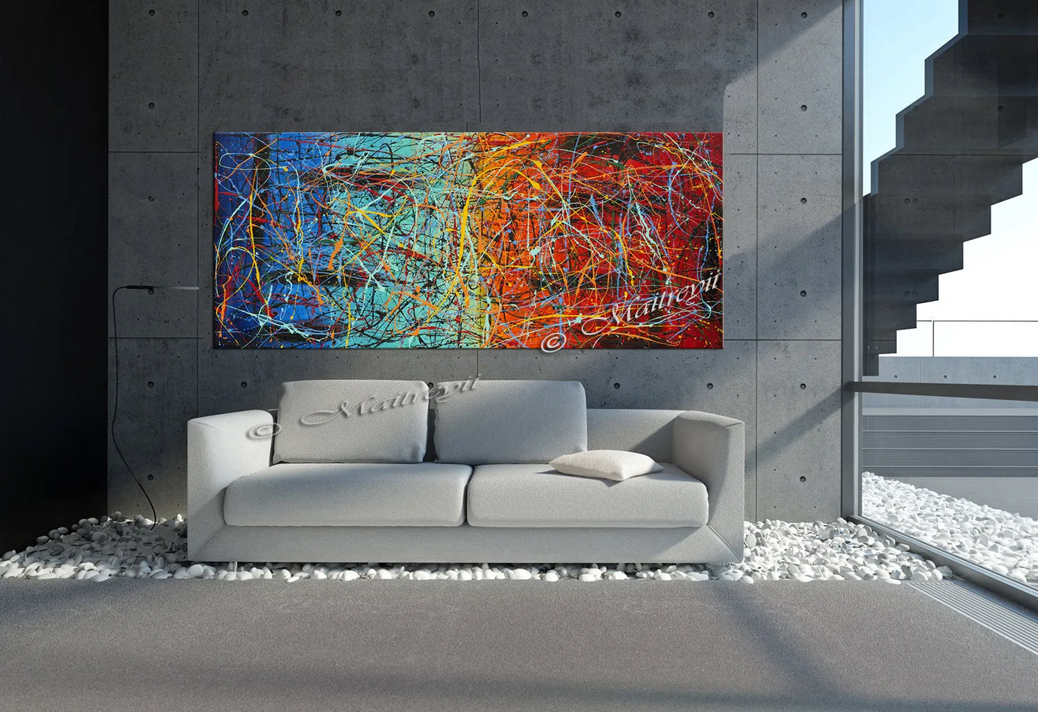 Jackson Pollock Style | Abstract artwork large oil painting on canvas modern wall art - Vintage Beauty 38