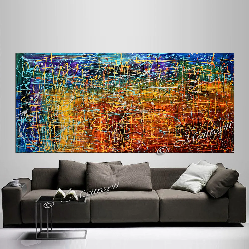 Jackson Pollock Style | Abstract artwork large oil painting on canvas modern wall art - Vintage Beauty 50