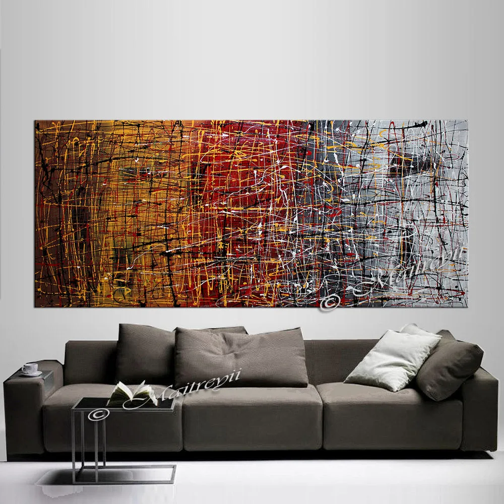 Jackson Pollock Style | Abstract artwork large oil painting on canvas modern wall art - Vintage Beauty 51