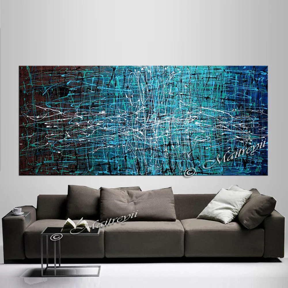 Jackson Pollock Style | Abstract artwork large oil painting on canvas modern wall art - Vintage Beauty 52