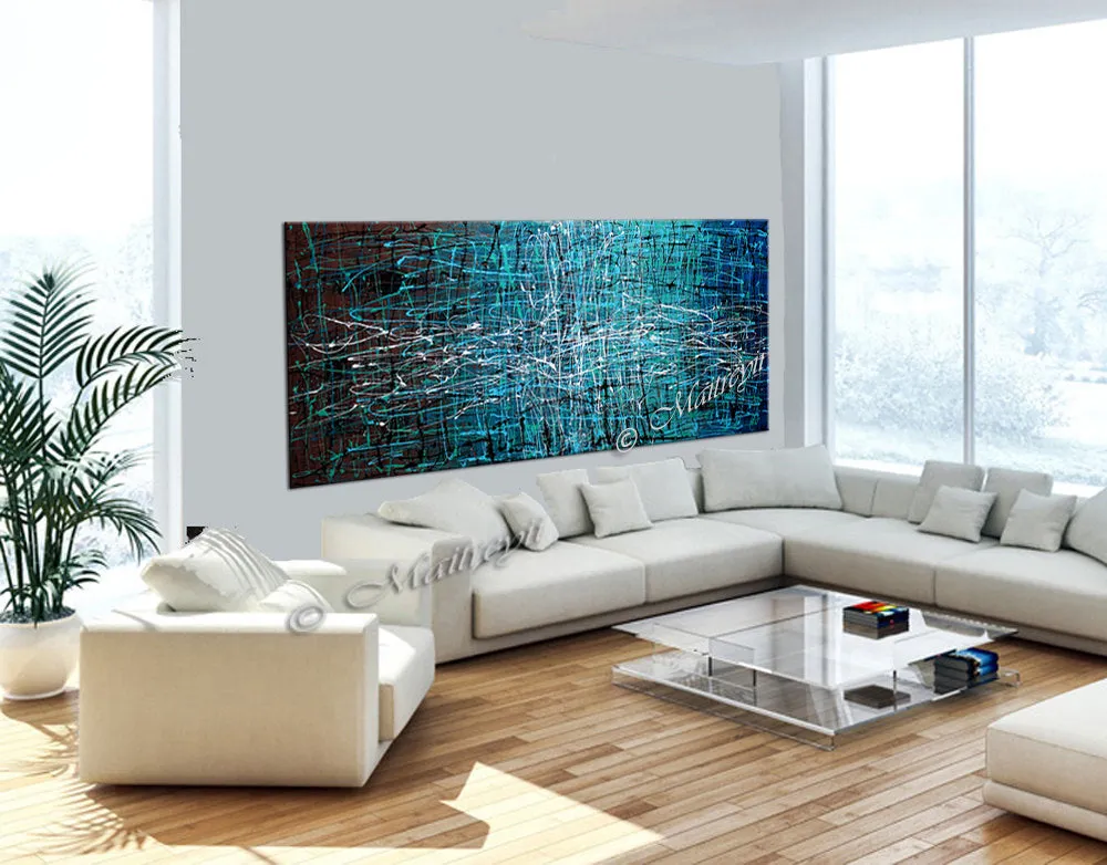 Jackson Pollock Style | Abstract artwork large oil painting on canvas modern wall art - Vintage Beauty 52