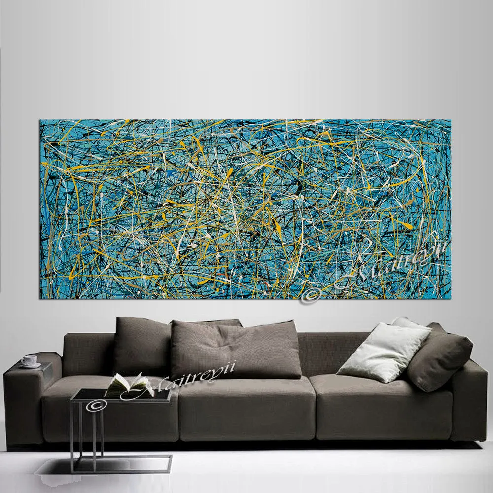 Jackson Pollock Style | Abstract artwork large oil painting on canvas modern wall art - Vintage Beauty 74