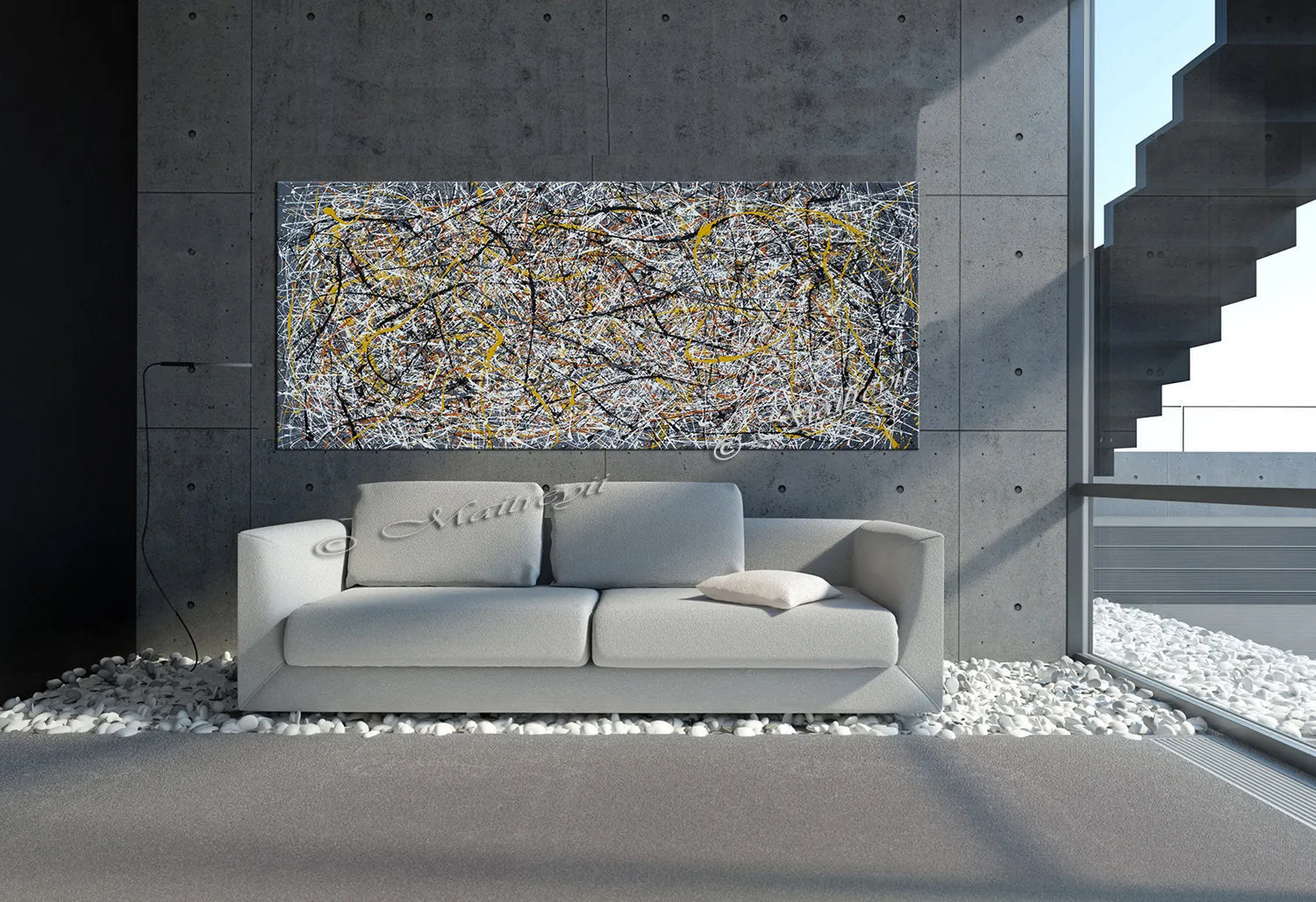 Jackson Pollock Style | Abstract artwork large oil painting on canvas modern wall art - Vintage Beauty 8