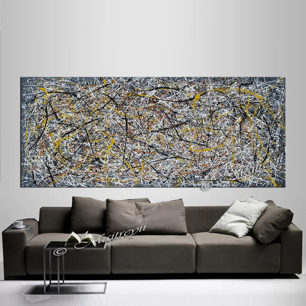 Jackson Pollock Style | Abstract artwork large oil painting on canvas modern wall art - Vintage Beauty 8