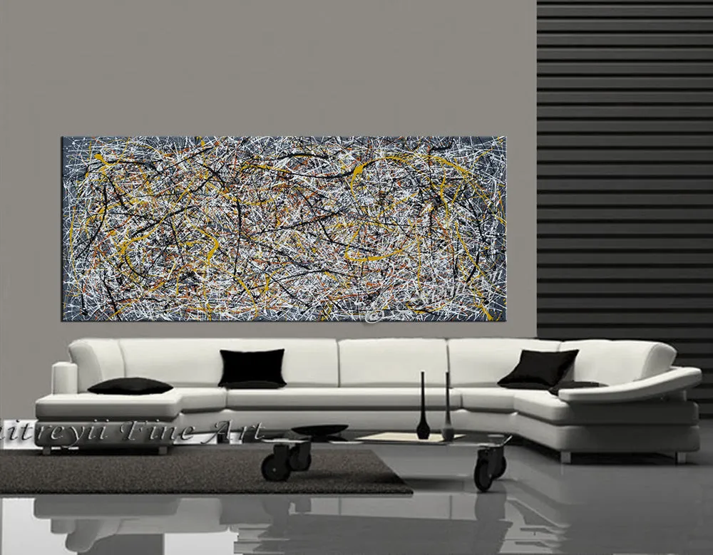 Jackson Pollock Style | Abstract artwork large oil painting on canvas modern wall art - Vintage Beauty 8