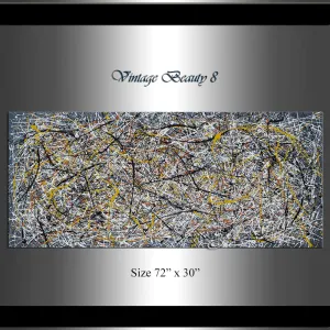 Jackson Pollock Style | Abstract artwork large oil painting on canvas modern wall art - Vintage Beauty 8