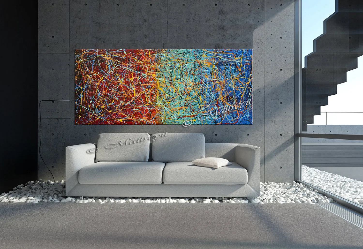 Jackson Pollock Style | Abstract artwork large oil painting on canvas modern wall - Vintage Beauty 25