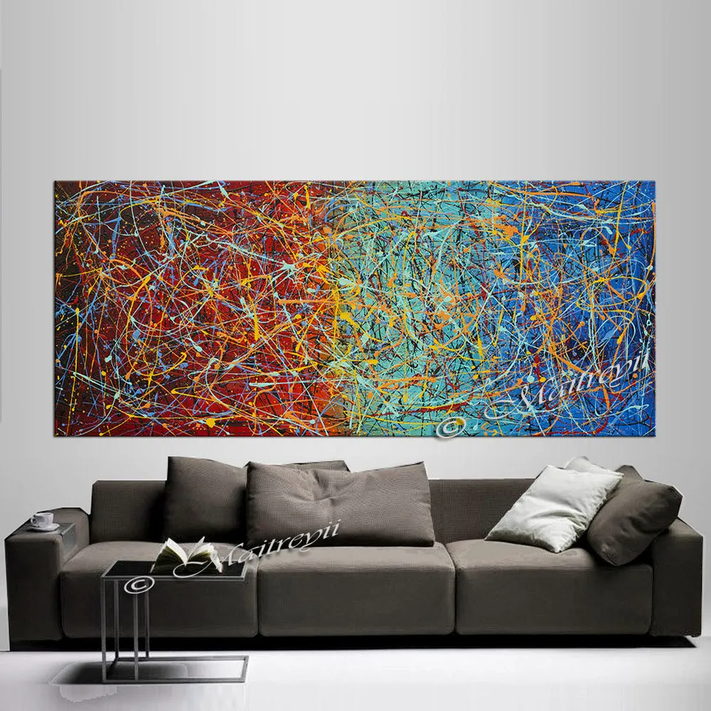 Jackson Pollock Style | Abstract artwork large oil painting on canvas modern wall - Vintage Beauty 25