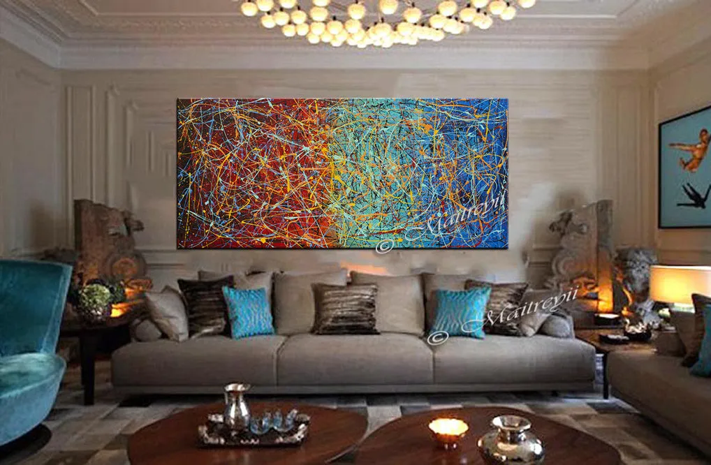 Jackson Pollock Style | Abstract artwork large oil painting on canvas modern wall - Vintage Beauty 25