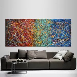 Jackson Pollock Style | Abstract artwork large oil painting on canvas oversize luxury Homes - Vintage Beauty 31