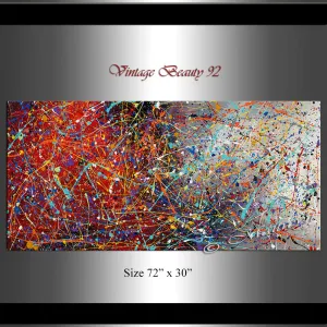 Jackson Pollock Style | large oil painting luxury Homes - Vintage Beauty 92