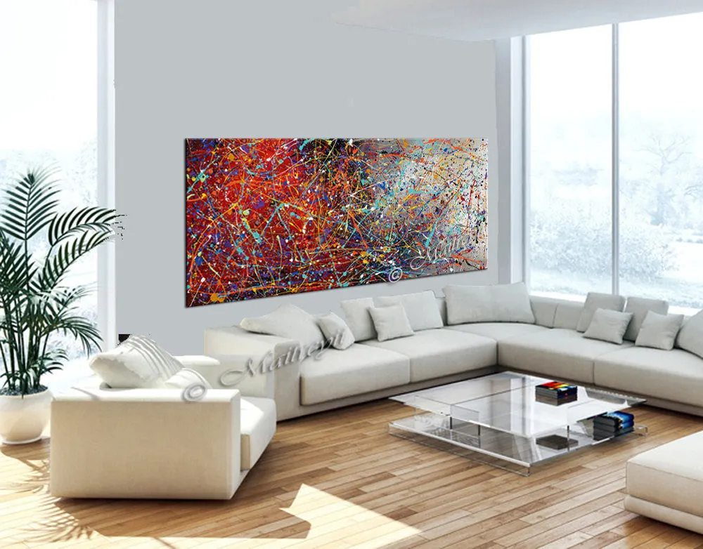 Jackson Pollock Style | large oil painting luxury Homes - Vintage Beauty 92