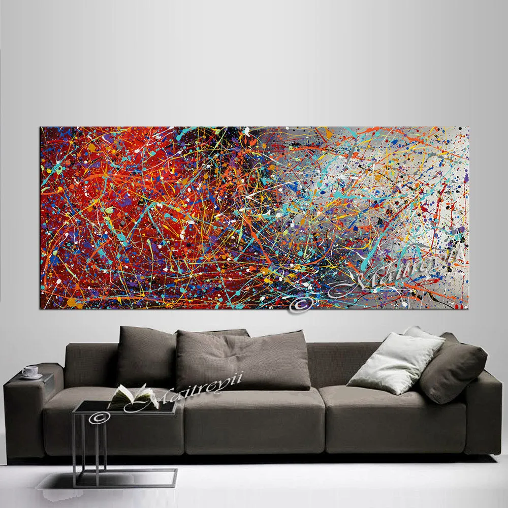 Jackson Pollock Style | large oil painting luxury Homes - Vintage Beauty 92