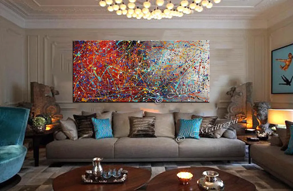 Jackson Pollock Style | large oil painting luxury Homes - Vintage Beauty 92