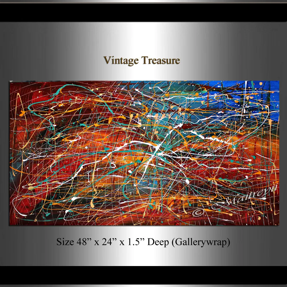 Jackson Pollock Style Oil Painting For Luxury homes - Vintage Treasure