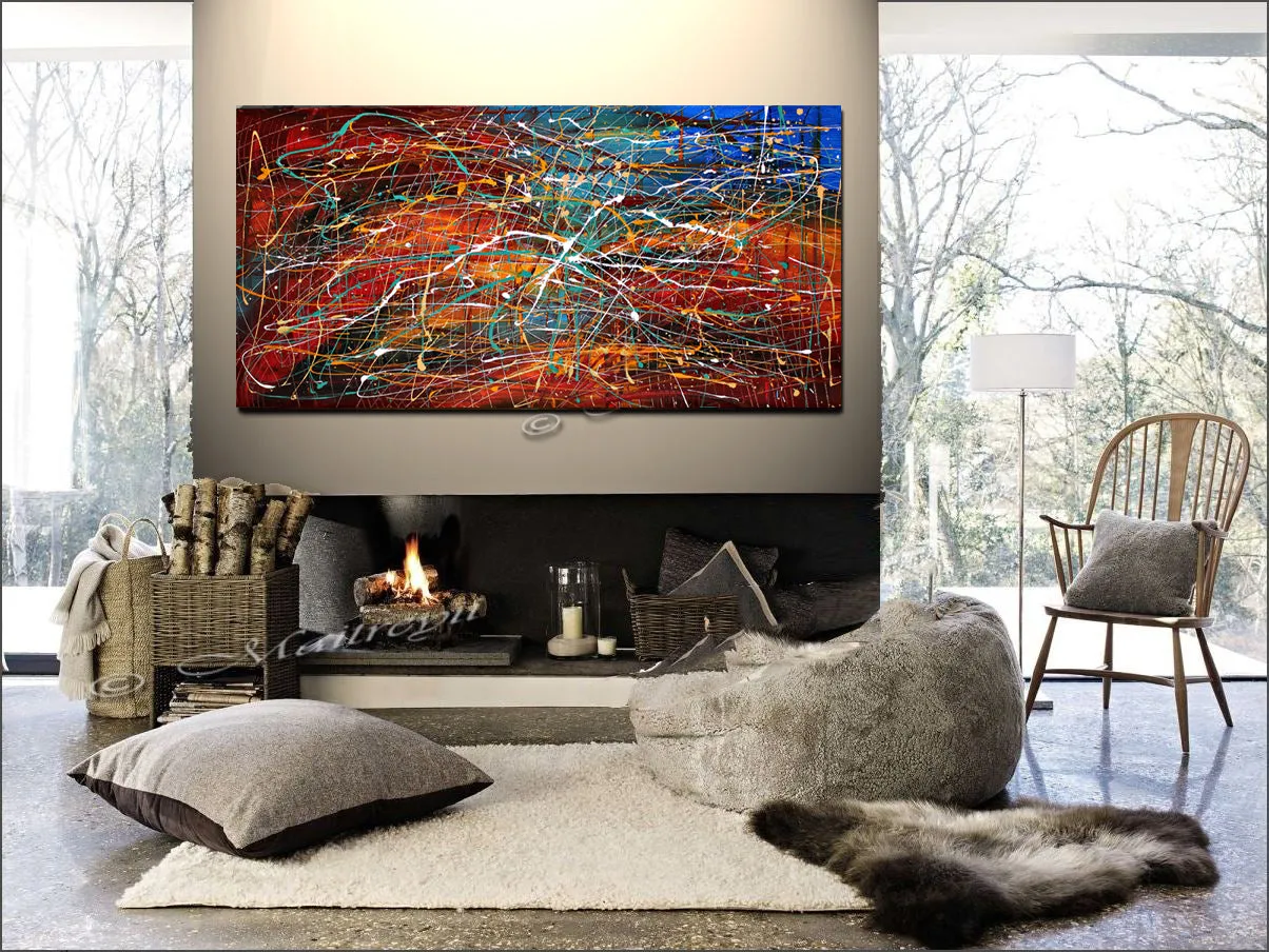 Jackson Pollock Style Oil Painting For Luxury homes - Vintage Treasure