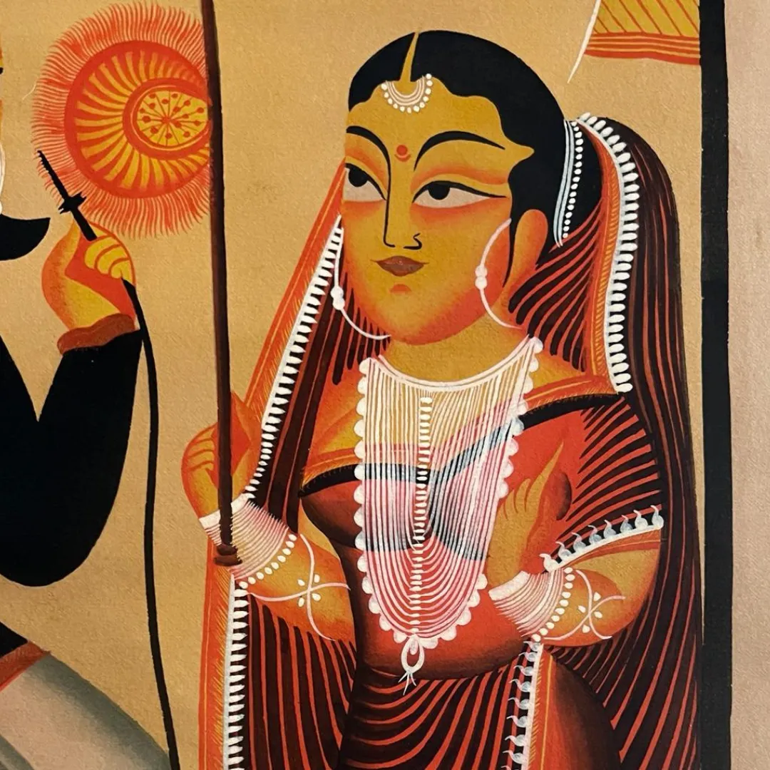 Kalighat Art Series- Parijat ( Framed )