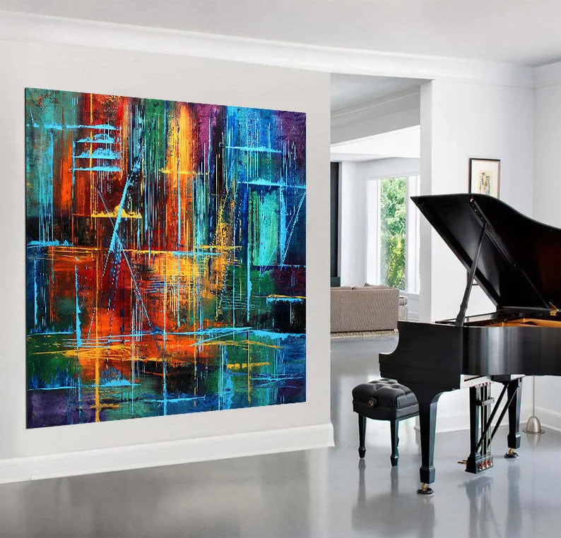 Large Abstract Painting For Sale Livingroom Original Abstract Modern Home Decor Contemporary Art Gallery