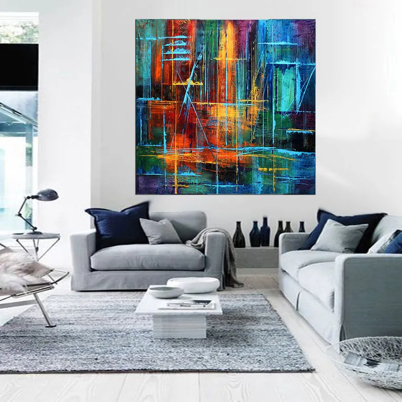 Large Abstract Painting For Sale Livingroom Original Abstract Modern Home Decor Contemporary Art Gallery