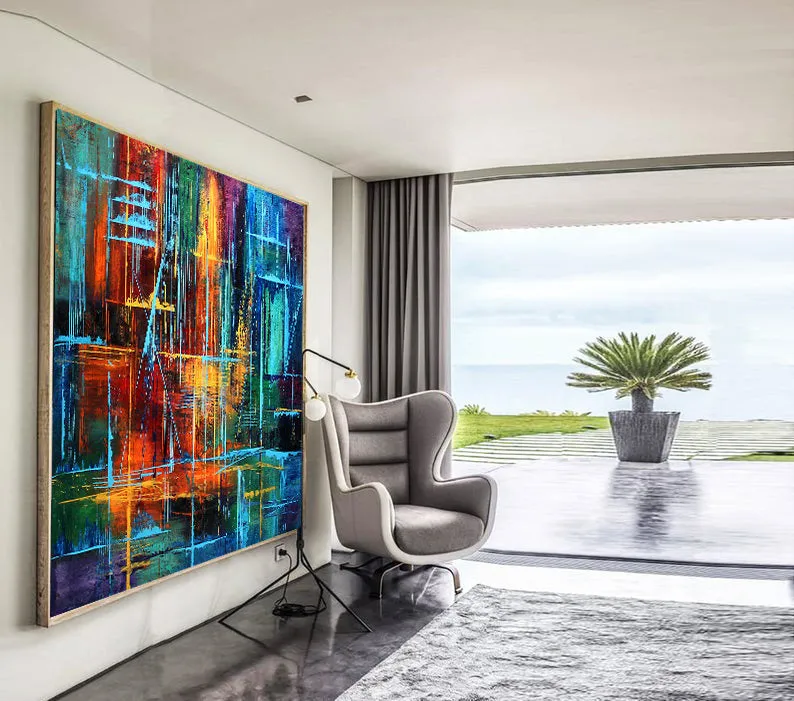 Large Abstract Painting For Sale Livingroom Original Abstract Modern Home Decor Contemporary Art Gallery