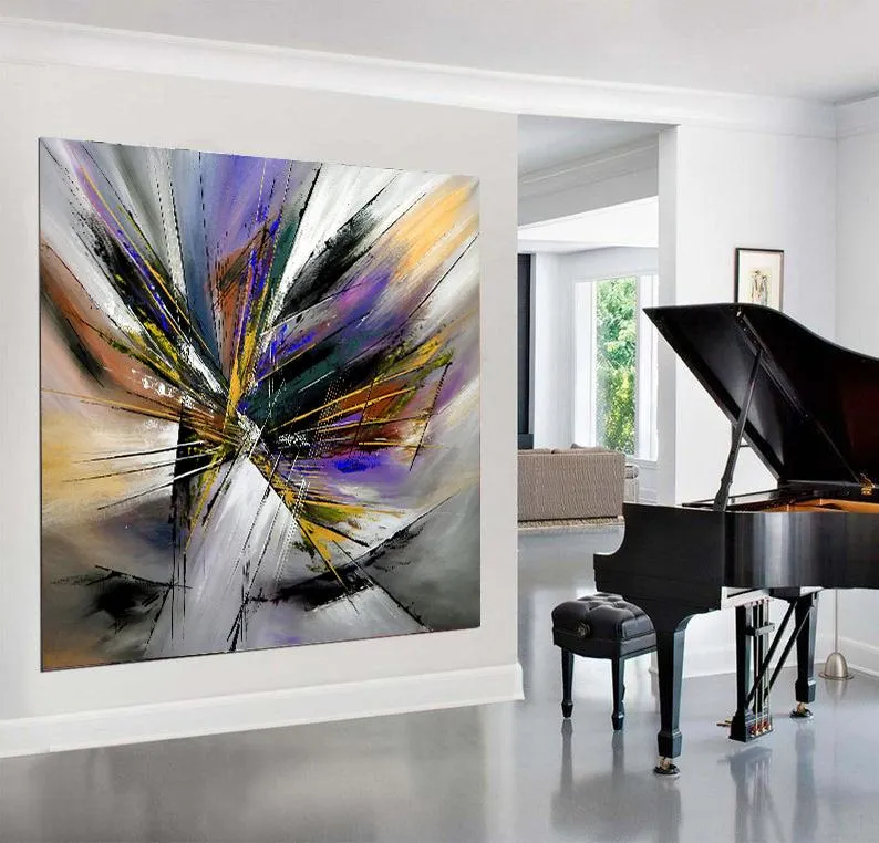 Large Modern Art Abstract Wall Oil Painting On Canvas For Luxury Home Decor Original Art For Sale