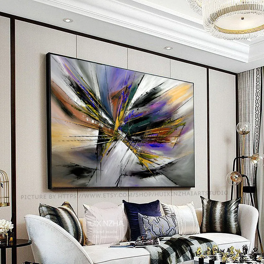 Large Modern Art Abstract Wall Oil Painting On Canvas For Luxury Home Decor Original Art For Sale